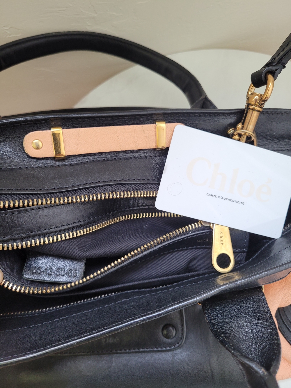 Chloé Black & Sunrise Peach Leather Medium Alice Satchel Bag Crossbody - Picture 13 of 16